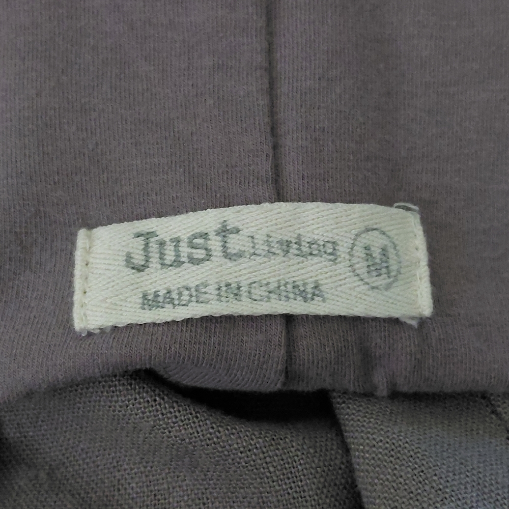JUST LIVING M LINEN BLEND WIDE-LEG PULL-ON PANTS ROLL DOWN STRETCH WAIST COMFY - Picture 3 of 4